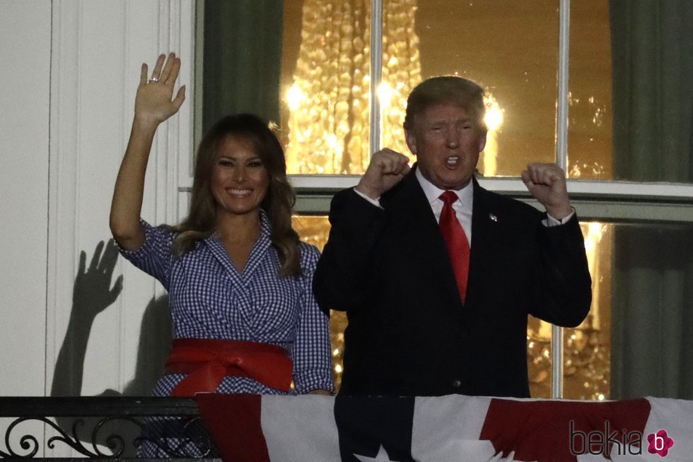 Donald Trump y Melania Trump en el Día de la Independencia