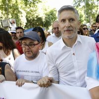 El Ministro del Interior Grande-Marlaska durante la manifestación del Orgullo 2018