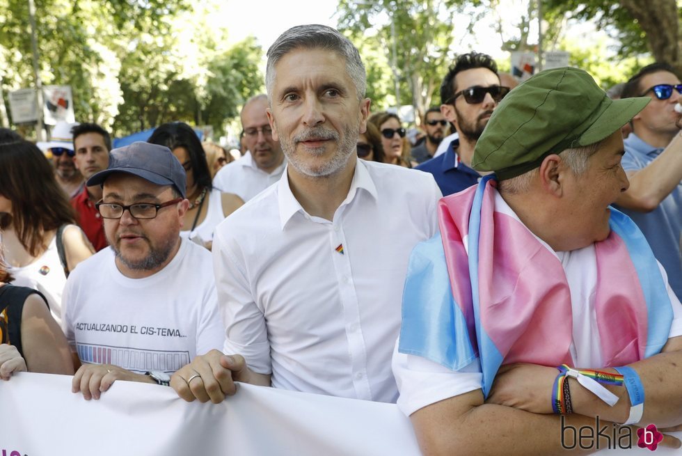 El Ministro del Interior Grande-Marlaska durante la manifestación del Orgullo 2018