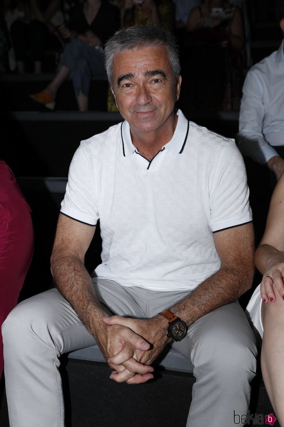 Carles Francino en el front row de Ulises Mérida en Madrid Fashion Week primavera/verano 2019