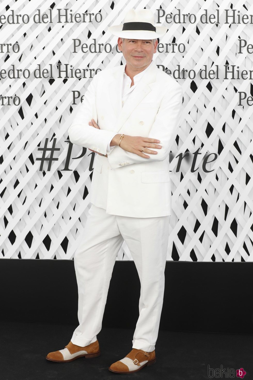 Boris Izaguirre en el front row de Pedro del Hierro en Madrid Fashion Week primavera/verano 2019