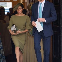 El Príncipe Harry y Meghan Markle en el bautizo del Príncipe Luis