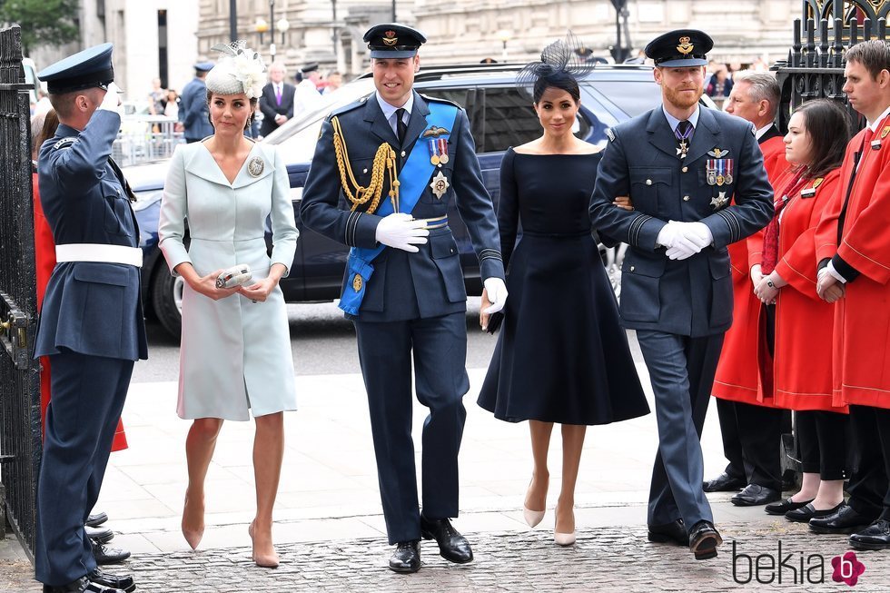 Los Duques de Cambridge y los Duques de Sussex en la celebración del centenario de la RAF