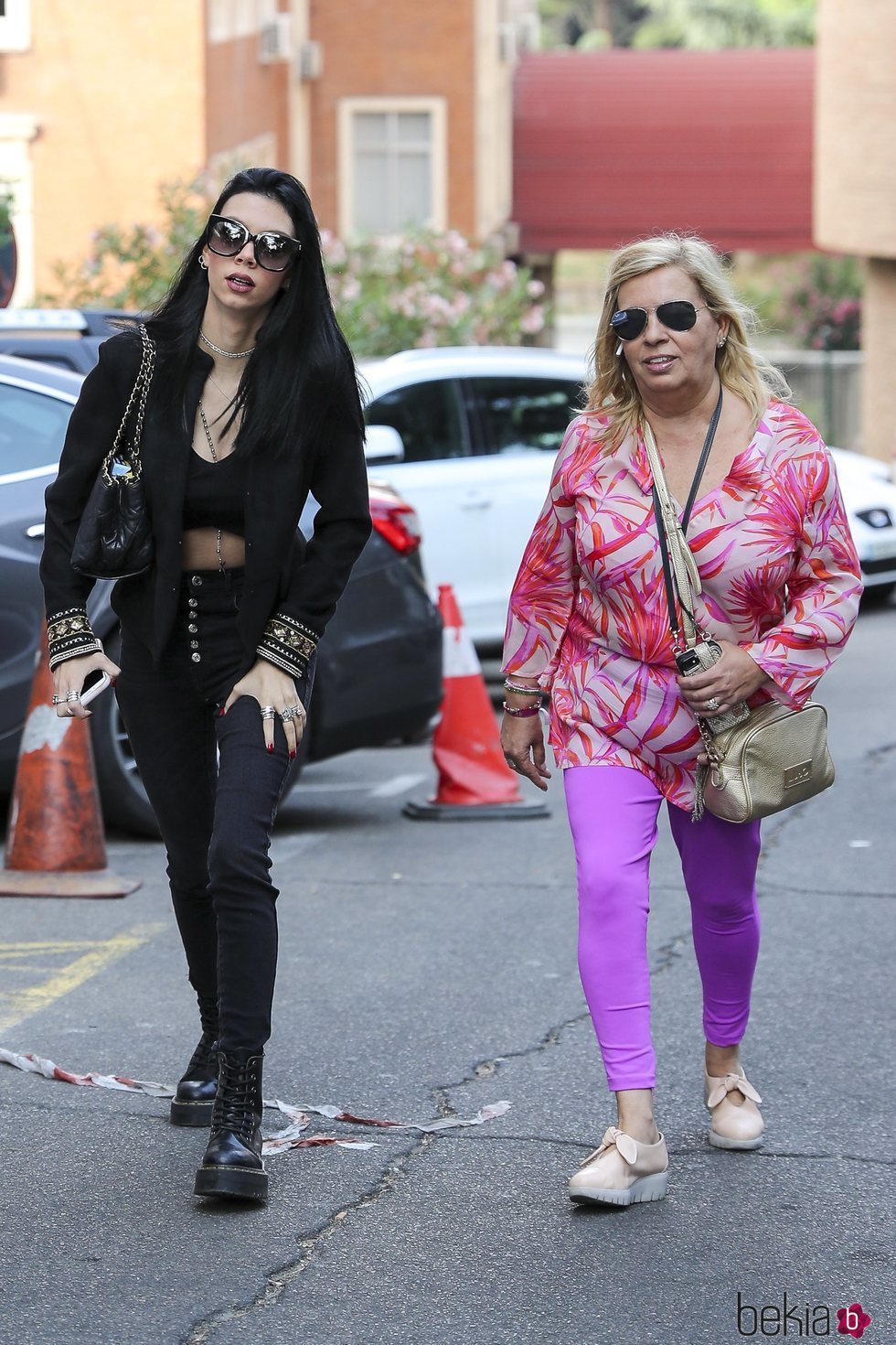 Carmen Borrego y Alejandra Rubio llegando al hospital donde ha sido operada Terelu