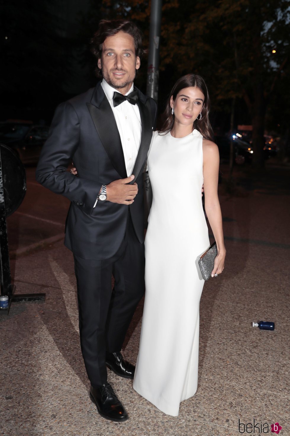 Feliciano López y Sandra Gago llegando a la fiesta del 30 aniversario de Vogue