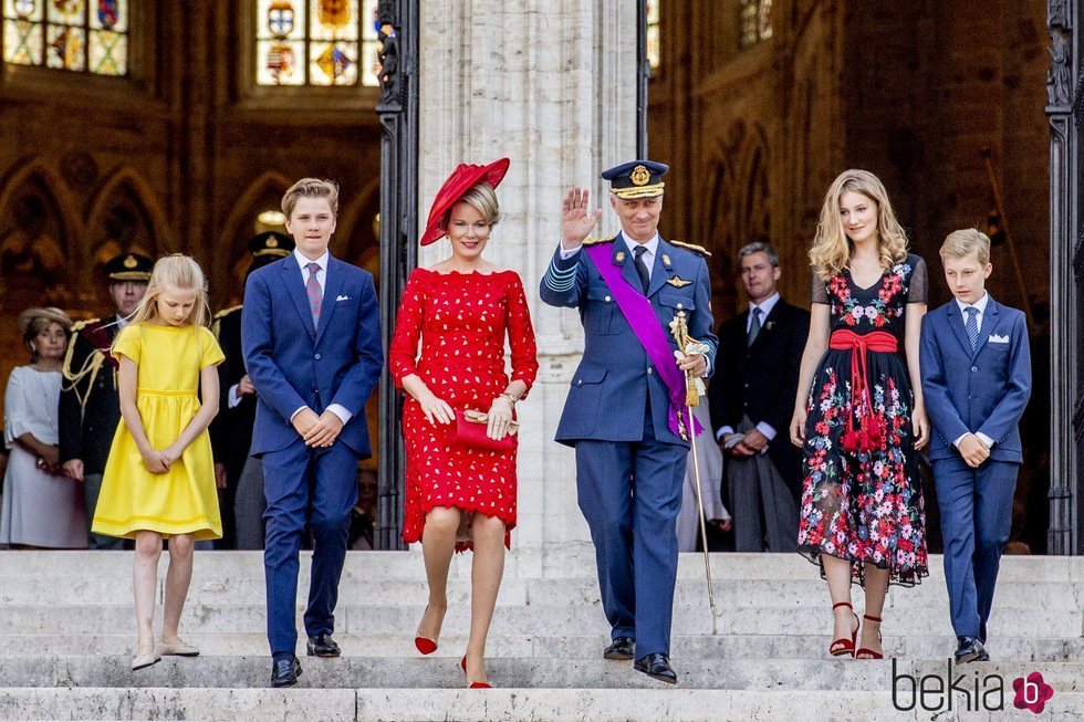 Los Reyes de Bélgica y sus hijos en la celebración del Día Nacional