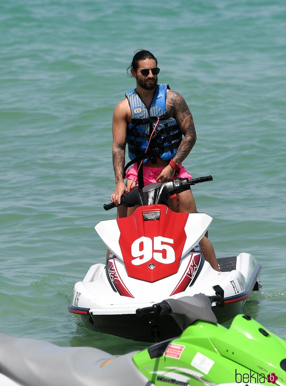 Maluma en la playa de Miami de vacaciones