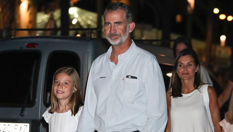 Los Reyes Felipe y Letizia y la Infanta Sofía en la cena por el final de la Copa del Rey de Vela 2018