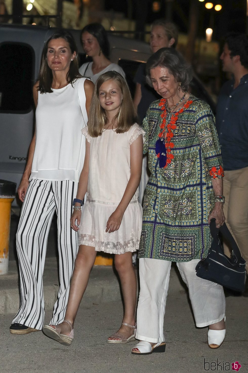 La Reina Sofía, la Princesa Leonor y la Reina Letizia en la cena por el final de la Copa del Rey de Vela 2018