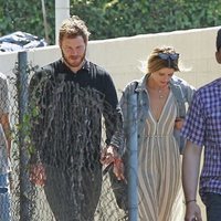 El actor Chris Pratt acudiendo a misa junto con Katherine Schwarzenegger