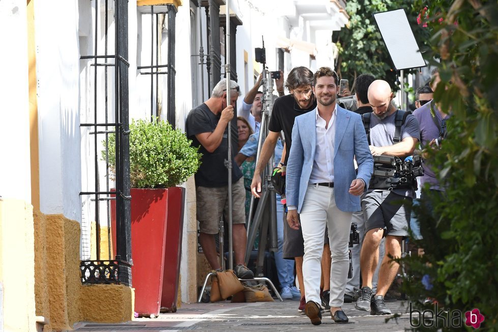 David Bisbal grabando un videoclip en Marbella