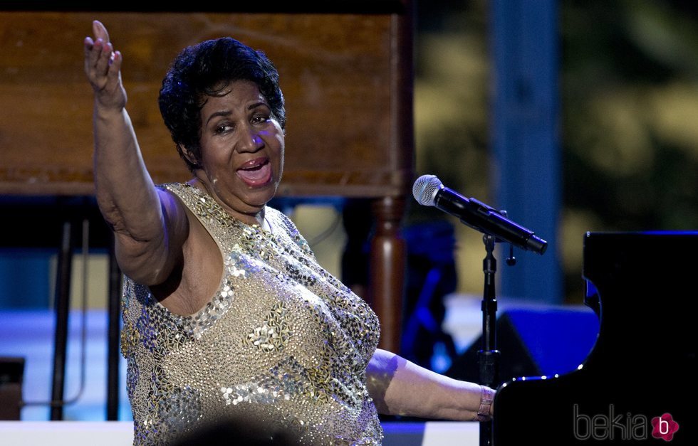 Aretha Franklin actuando en el Día Internacional del Jazz 2016