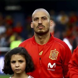 David Silva en un partido amistoso con la Selección Española