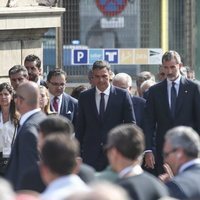 El Rey Felipe, Pedro Sánchez y Ana Pastor en los actos por el primer aniversario de los atentados de Barcelona y Cambrils