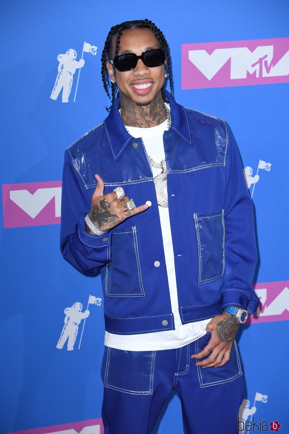 Tyga en la alfombra roja de los VMAs 2018