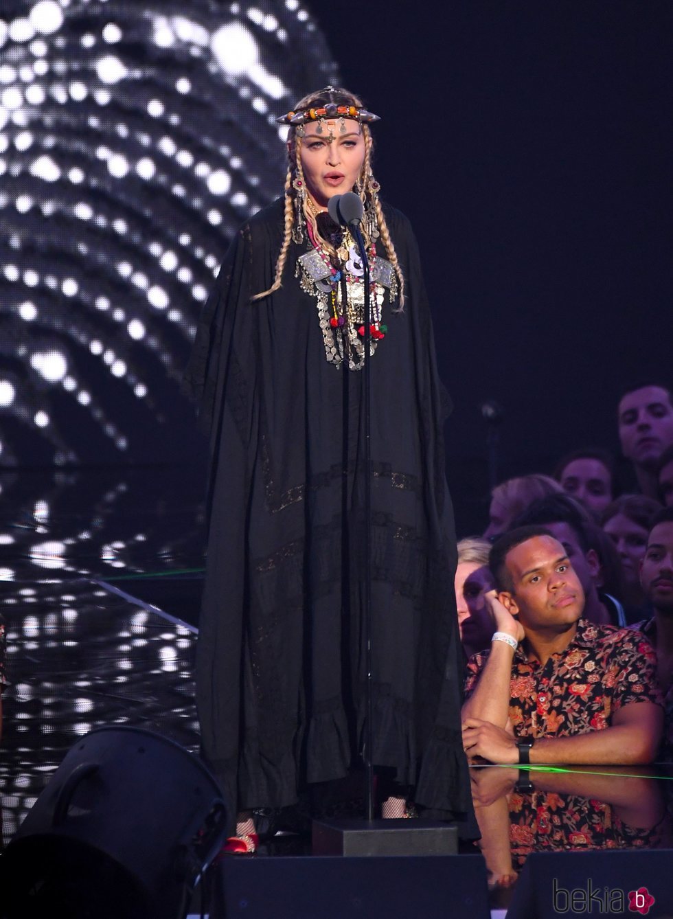 Madonna durante el tribuno a Aretha Franklin en los VMAs 2018