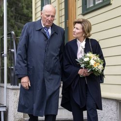 Harald y Sonia de Noruega en la inauguración de la casa-museo en la que vivió la Reina Sonia