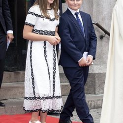 Ingrid Alexandra y Sverre Magnus de Noruega en las Bodas de Oro de los Reyes Harald y Sonia