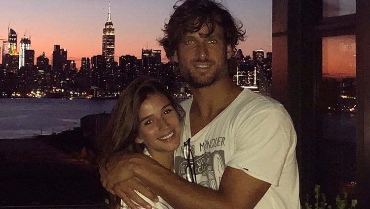 Feliciano López y Sandra Gago disfrutando de una puesta de sol en Nueva York