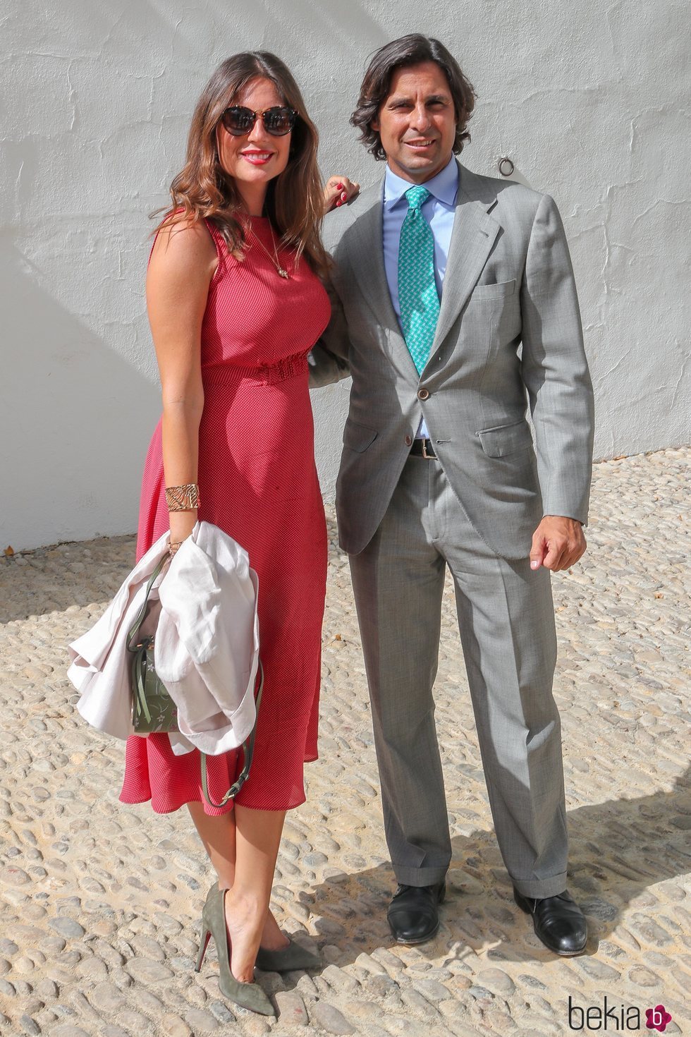 Lourdes Montes y Fran Rivera llegando a la Goyesca 2018