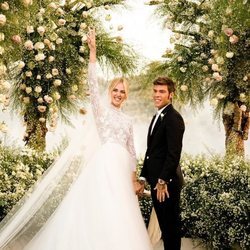 Chiara Ferragni y Fedez el día de su boda