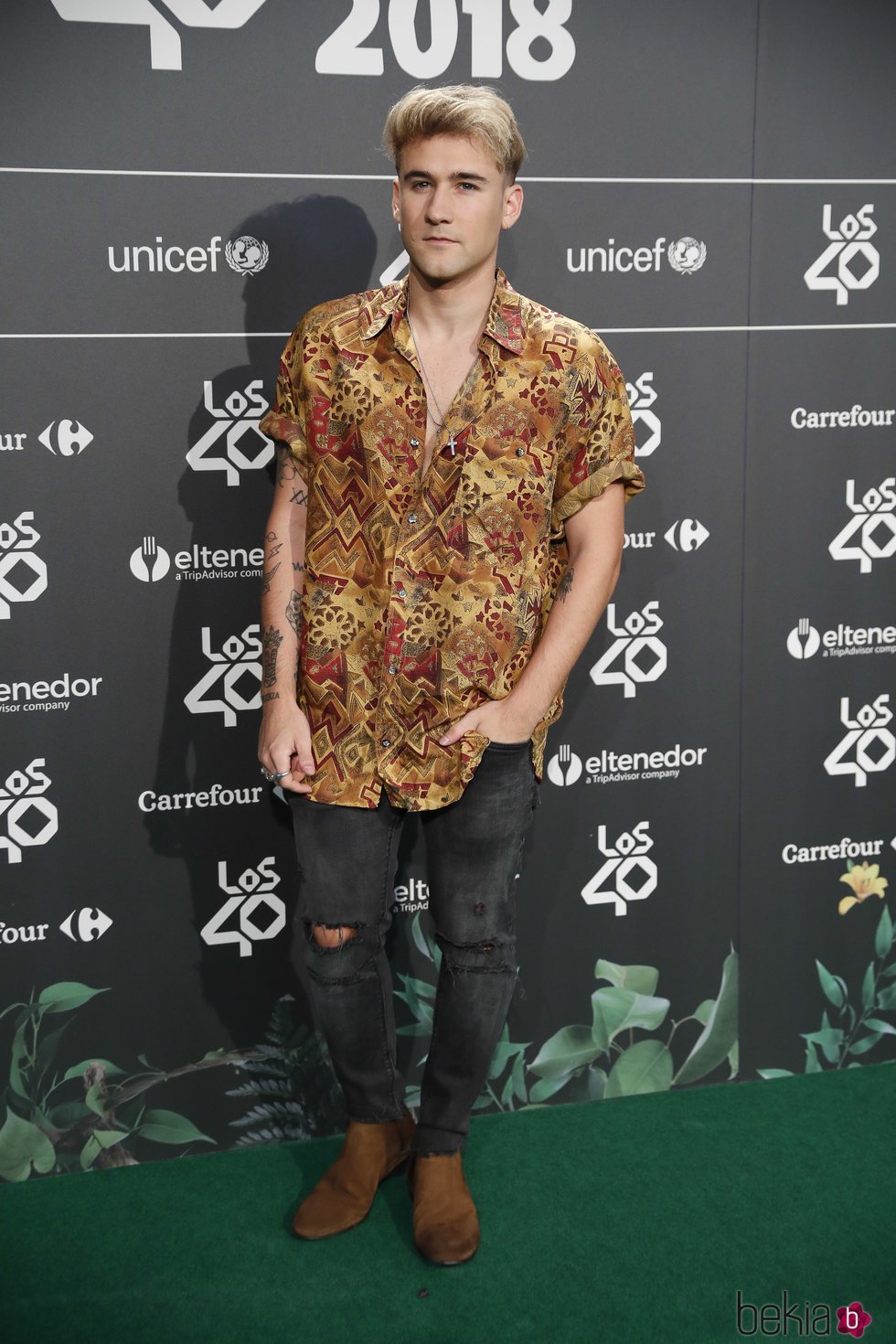 Dani Fernández en la cena de nominados de Los40 Music Awards 2018