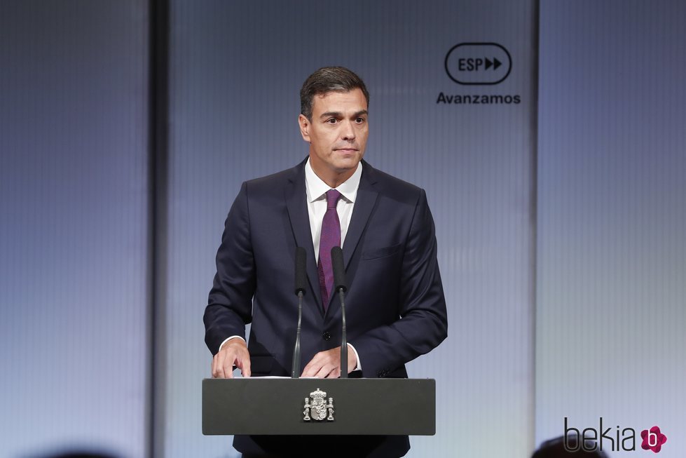 Pedro Sánchez celebrando sus 100 días en el Gobierno