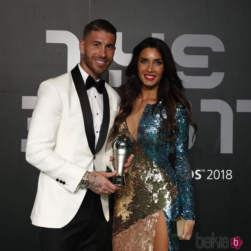 Sergio Ramos y Pilar Rubio en The Best FIFA 2018