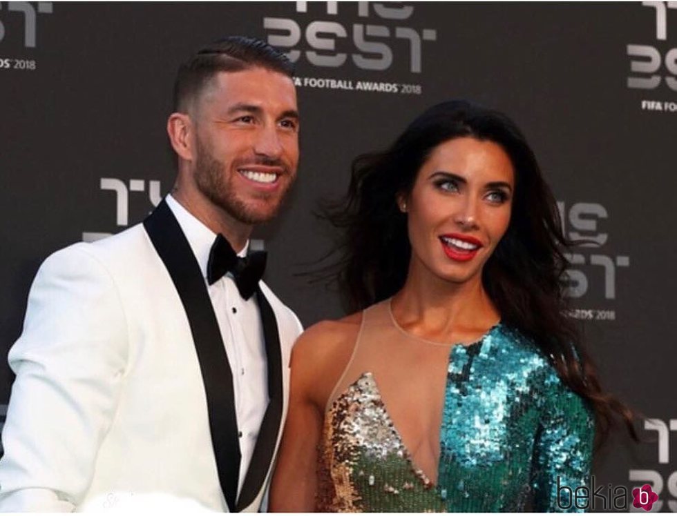 Sergio Ramos y Pilar Rubio, muy sonrientes en la gala de los premios The Best FIFA 2018