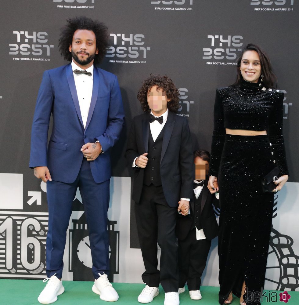 Marcelo con su mujer y sus hijos en la gala de los premios The Best FIFA 2018