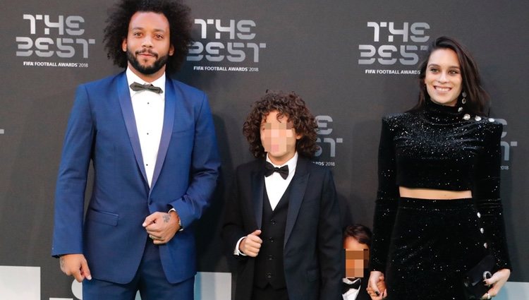 Marcelo con su mujer y sus hijos en la gala de los premios The Best FIFA 2018