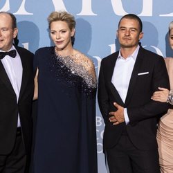 Alberto y Charlene de Mónaco, Orlando Bloom y Katy Perry en la Gala Global Ocean 2018 de la Fundación Príncipe Alberto II de Mónaco