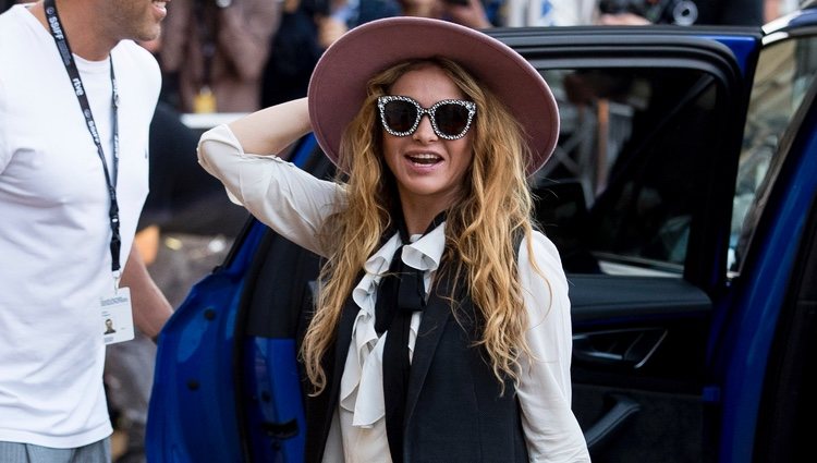 Paulina Rubio en su llegada al Festival de Cine de San Sebastián 2018