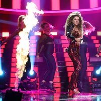 Mimi Doblas imitando a Eleni Foureira en la primera gala de 'Tu cara me suena 7'