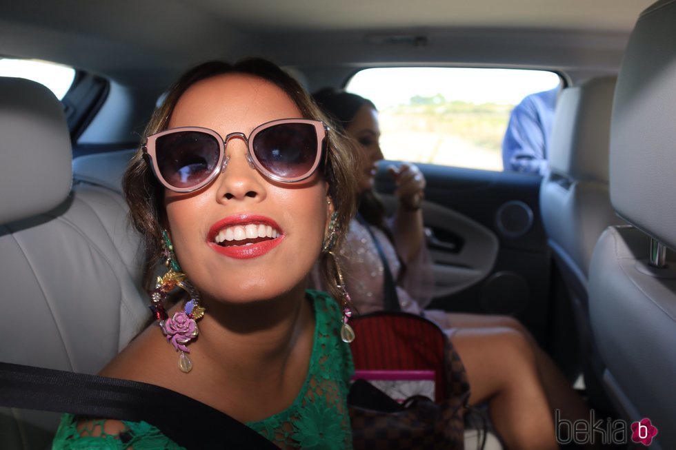 Gloria Camila llegando a la boda de José Ortega Cano y Ana María Aldón