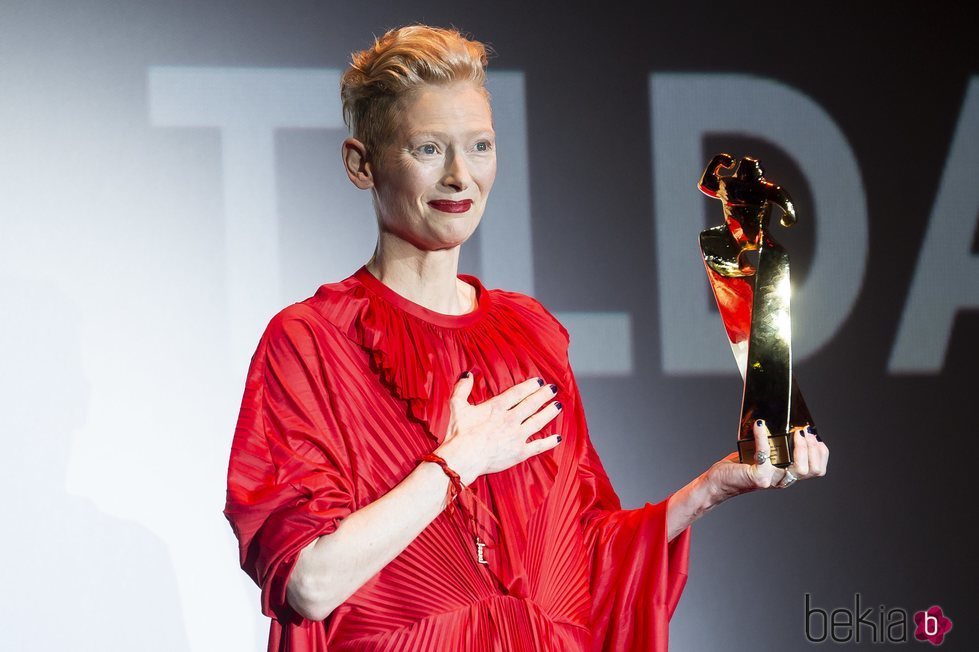 Tilda Swinton, emocionada en el Festival de Sitges 2018