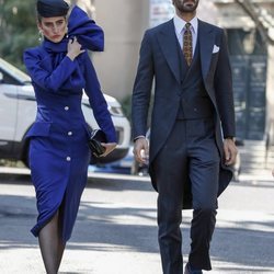 Enrique Solís y Alejandra Domínguez llegando a la boda de Fernando Fitz James-Stuart con Sofía Palazuelo