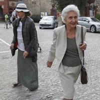 Marta Ferrusola llegando a la capilla ardiente de Montserrat Caballé