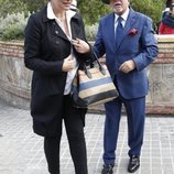 Ainhoa Arteta y Miguel Ángel Tapia llegando a la capilla ardiente de Montserrat Caballé