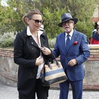 Ainhoa Arteta y Miguel Ángel Tapia llegando a la capilla ardiente de Montserrat Caballé