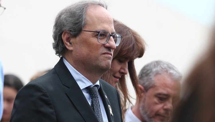 Quim Torra llegando al entierro de Montserrat Caballé