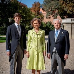 La Reina Sofía con el Duque de Alba y Carlos Fitz-James Stuart en la boda de los Duques de Huéscar