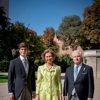 La Reina Sofía con el Duque de Alba y Carlos Fitz-James Stuart en la boda de los Duques de Huéscar