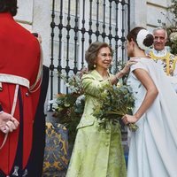 La Reina Sofía felicita a Sofía Palazuelo tras su boda con Fernando Fitz-James Stuart