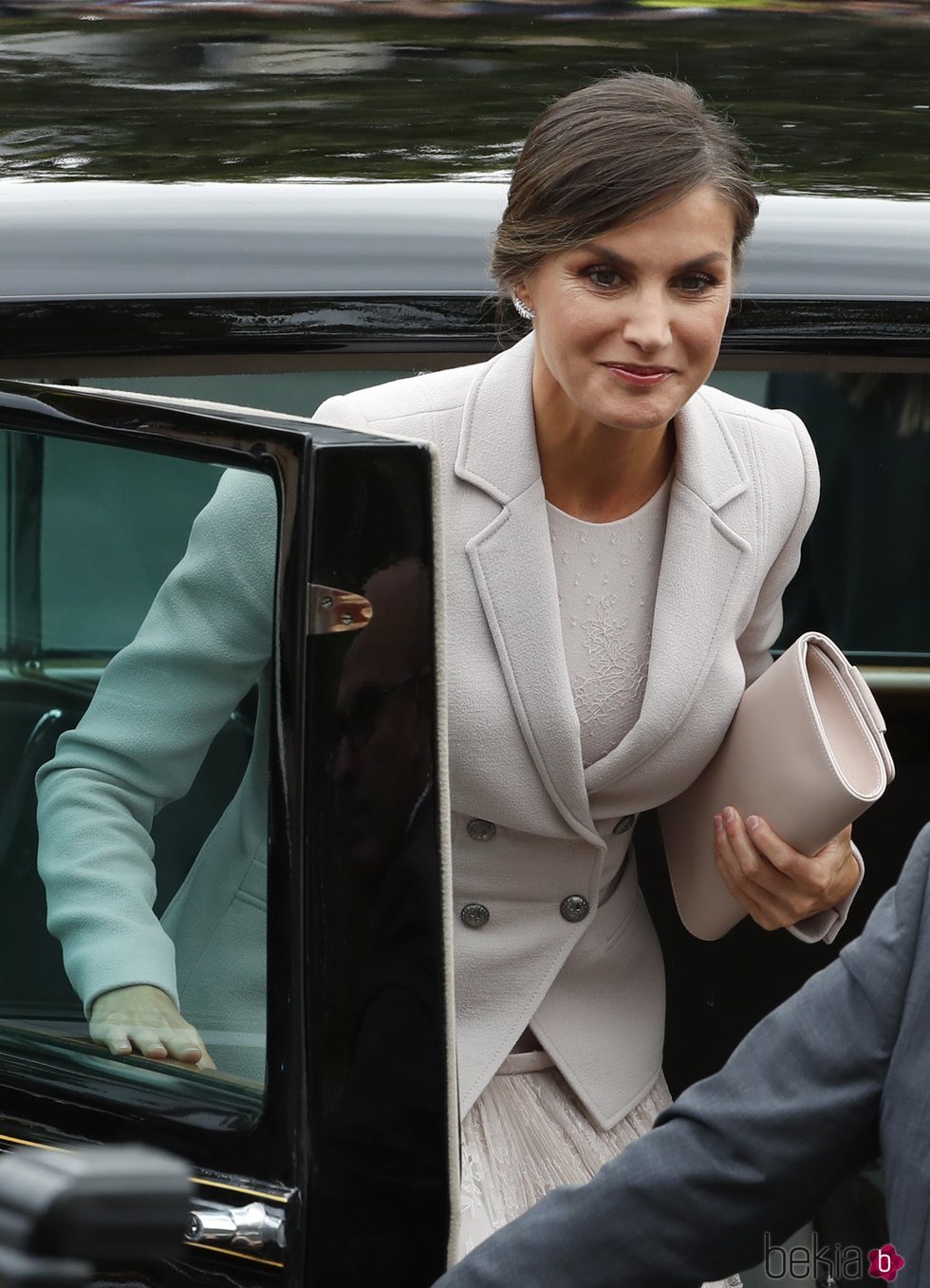 La Reina Letizia llegando al desfile del Día de la Hispanidad 2018