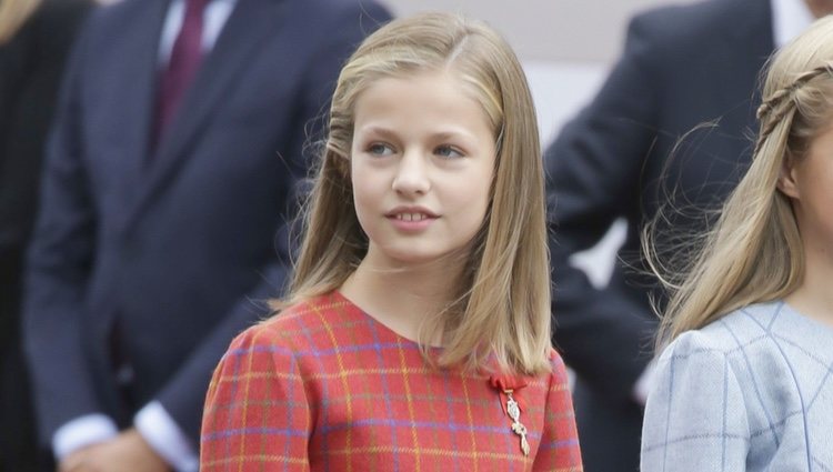 La Princesa Leonor llegando al desfile del Día de la Hispanidad 2018