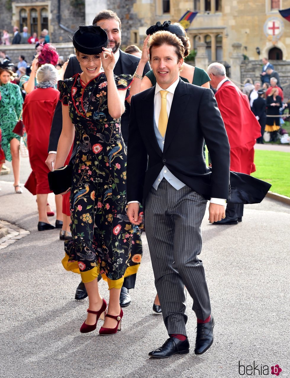 James Blunt y Sofia Wellesley en la boda de Eugenia de York y Jack Brooksbank