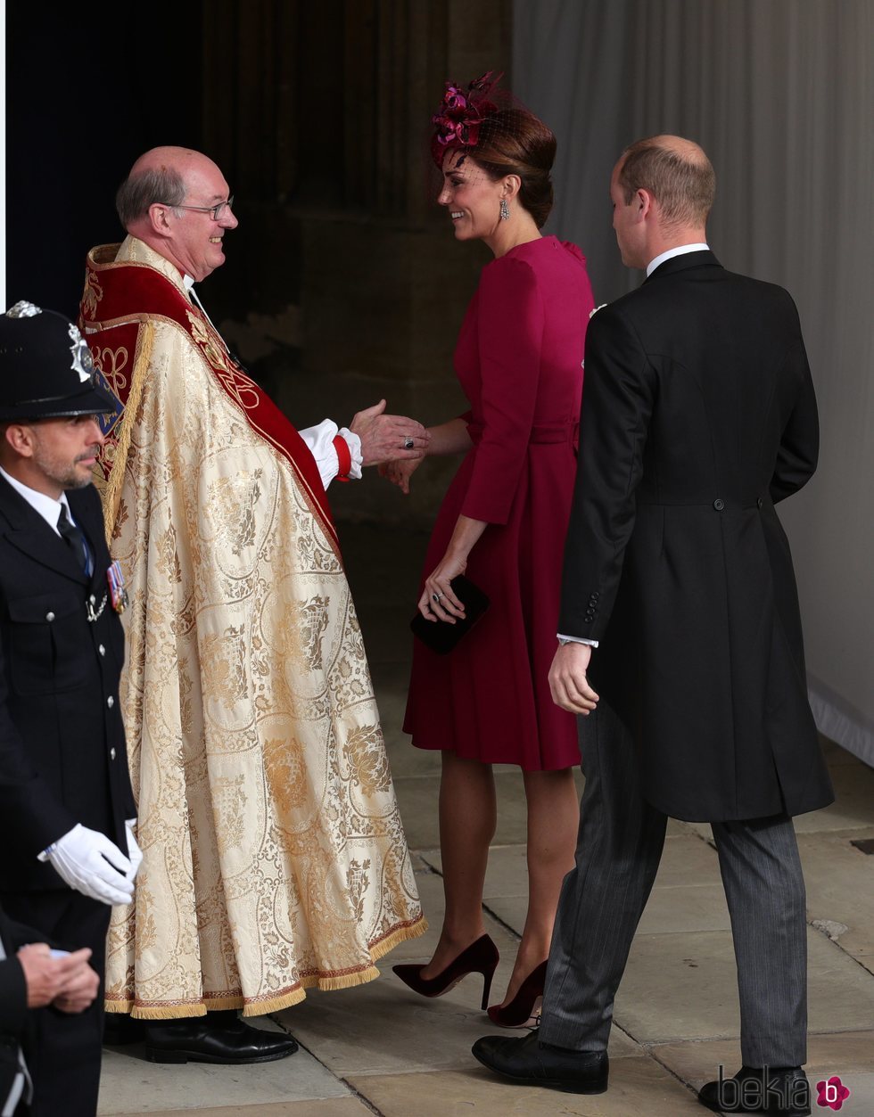 El Príncipe Guillermo y Kate Middleton a su llegada a la boda de Eugenia de York y Jack Brooksbank