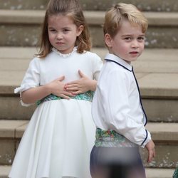 El Príncipe Jorge y la Princesa Carlota en la boda de Eugenia de York y Jack Brooksbank