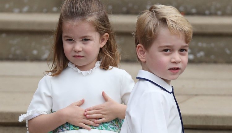 El Príncipe Jorge y la Princesa Carlota en la boda de Eugenia de York y Jack Brooksbank